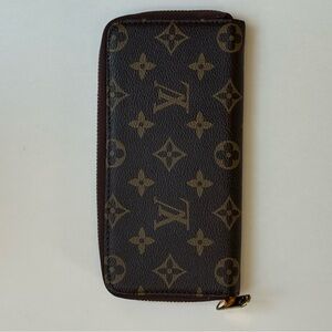 Designer inspired Brown and Gold Monogram Zip Wallet